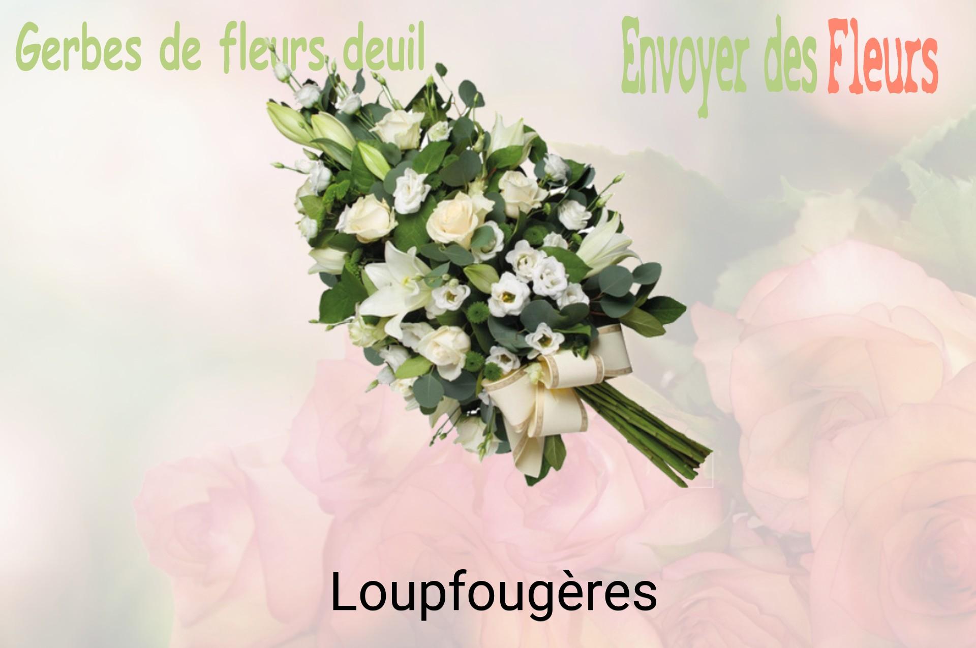 Gerbe de fleurs de deuil livrée à Loupfougères